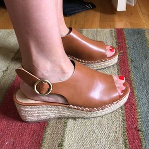 Tan Leather Espadrille Sandals